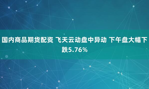 国内商品期货配资 飞天云动盘中异动 下午盘大幅下跌5.76%