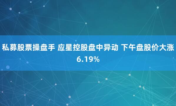 私募股票操盘手 应星控股盘中异动 下午盘股价大涨6.19%